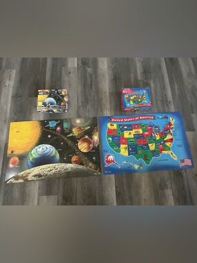Melissa & Doug United States Map and Solar System Puzzles